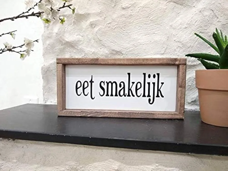 EET smakelijk Sign, Dutch Gift, Dutch Sign, Lekker, Gezellig, Sentimental, Dutch Christmas, Dutch Sayings, Heritage, Netherlands, Holland