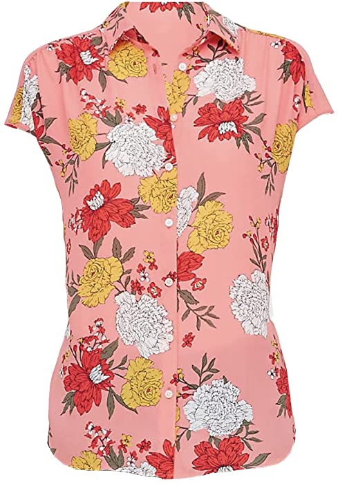 Ann Taylor LOFT Outlet Women's Floral Cap Sleeve Blouse