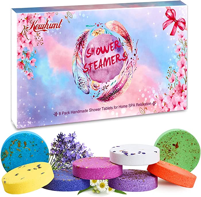 Shower Steamers, 8 PCS Shower Bombs, Aromatherapy Shower Bath Bombs, Shower Tablets with Essential Oil for Stress Relief,Mothers Day,Fathers, Christmas, Valentines Birthday Gifts for Her,Him,Women Men