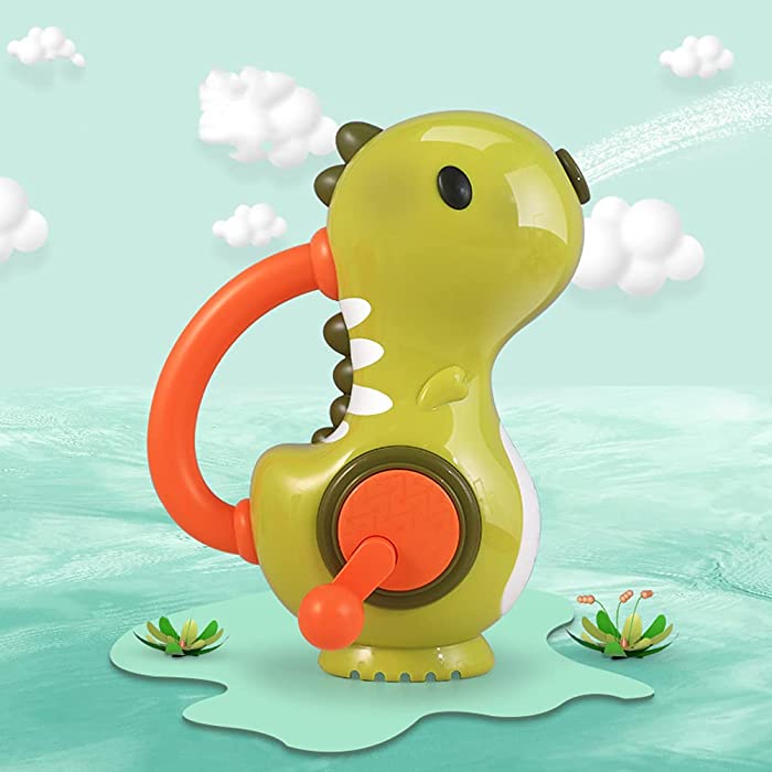 Z MAYABBO Baby Bath Toys 18 Months, Bathtub Toys with Rotating Spray Water, Dinosaur Bath Toys for Toddlers 1-3, Baby Pool Toys with Water Sprinkler