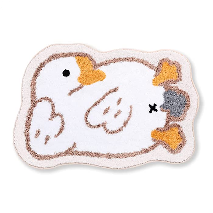 Cute Microfiber Bath Rug Non Slip Absorbent Bathroom Rugs with TPR Backing Ultra Soft Bath Room Floor Mat Kitchen Restroom Living Room Carpet, 17.7" x 25.5"