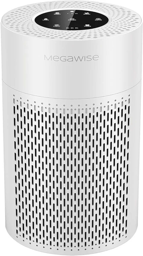 MEGAWISE 2022 Updated Version Smart Air Purifier for Home Large Room up to 1080ft², H13 True HEPA Filter with Smart Air Quality Sensor, Sleep Mode, Quiet for Pollen, Pets Hair, Odors, Smoke, Dust