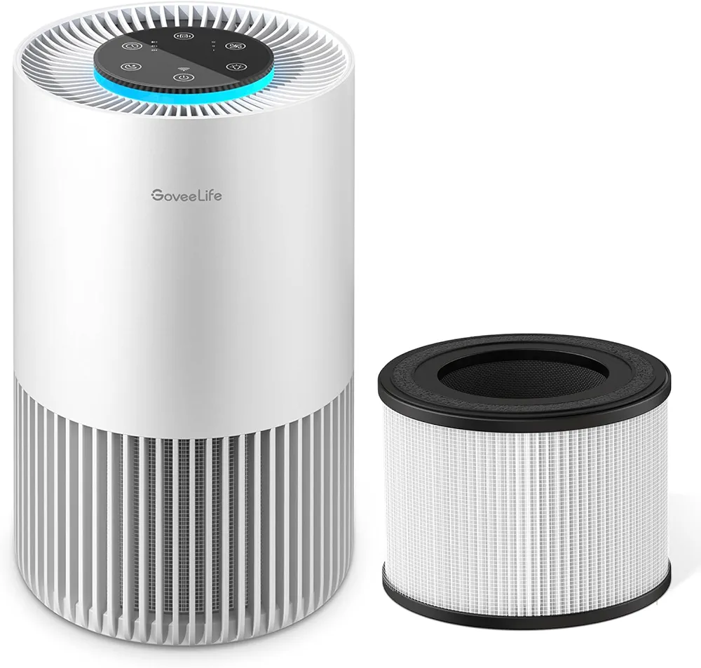 GoveeLife Smart Air Purifiers for Bedroom,Product Image,with WiFi Alexa Control for Pets Bundle with Replacement Filter 1 Pack