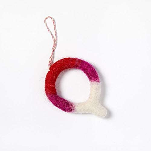 Ombre Felt Christmas Ornament - Letters Q - 1 Each