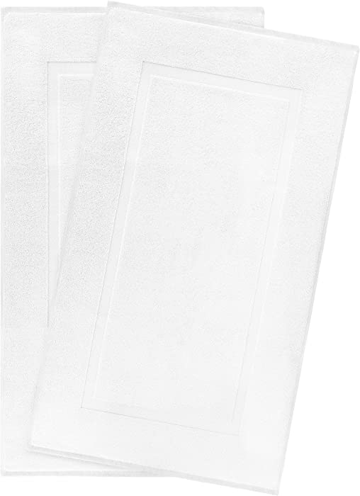 Cotton Paradise, Bath Mat Towels for Bathroom, 20x34 inch 100% Cotton Bath Mats, Soft Absorbent Washable Floor Towels Bath Mat Rugs, White