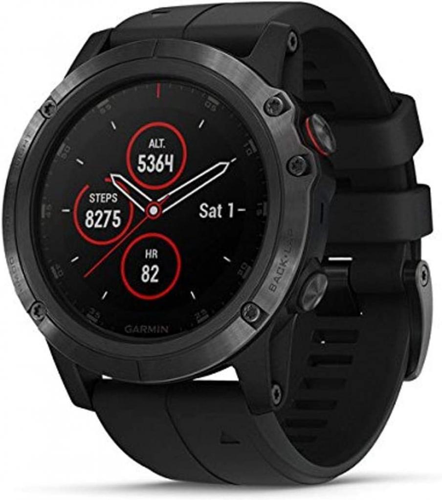 Garmin - Fenix 5X Plus, Sapphire, Blk W/Blk BND, NA, Refurbished