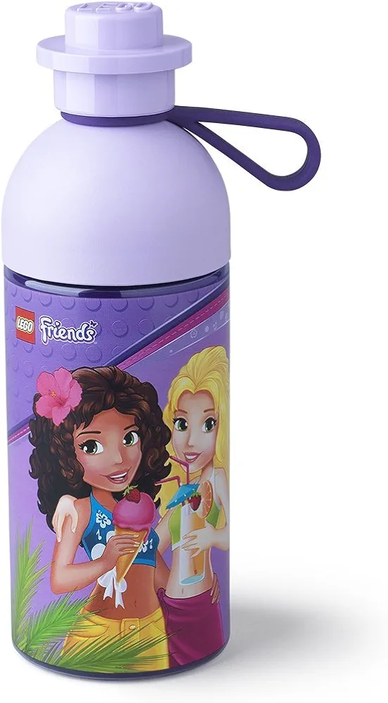 ROOM Copenhagen Water Lego Friends Hydration Bottle 17 oz, Transparent Lilac