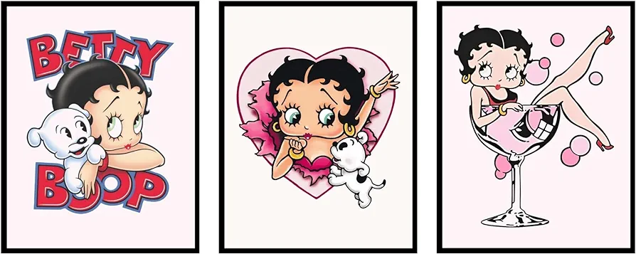 BigWig Prints Betty Boop Poster - Betty Boop Gifts, Betty Boop Decor, Betty Boop Room Decor, Betty Boop Birthday Decorations, Betty Boop Party Decorations, Betty Boop Gift - Unframed Set of 3 (8x10)