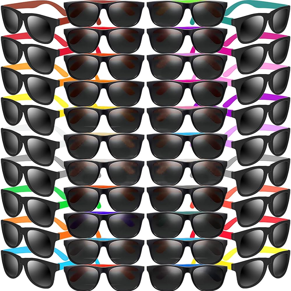 Neon Sunglasses Party Favors Bulk, Kid Neon Party Sunglasses 80's 90's Colorful Novelty Sun Glasses for Teen Adult