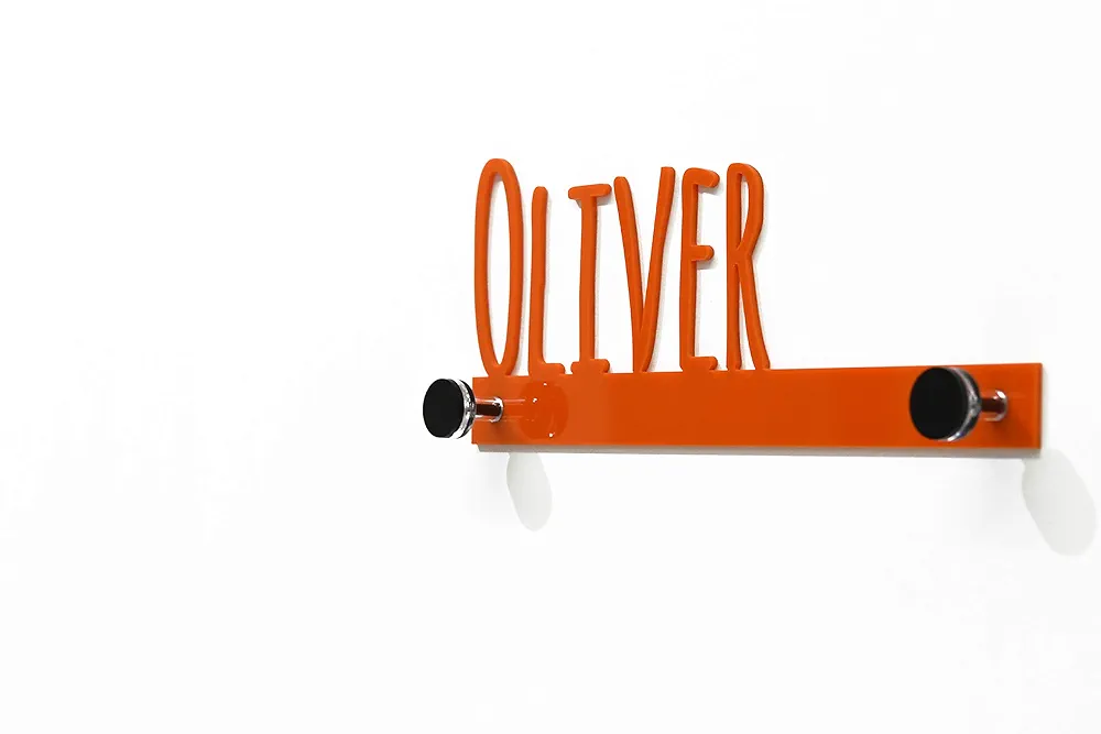 Modern Custom Wall Hook Orange Name - Kids Room decor, Coat Hook, Decorative Wall Hook, Wall Pegs, Wall Key Hanger, Kids Nursery Room