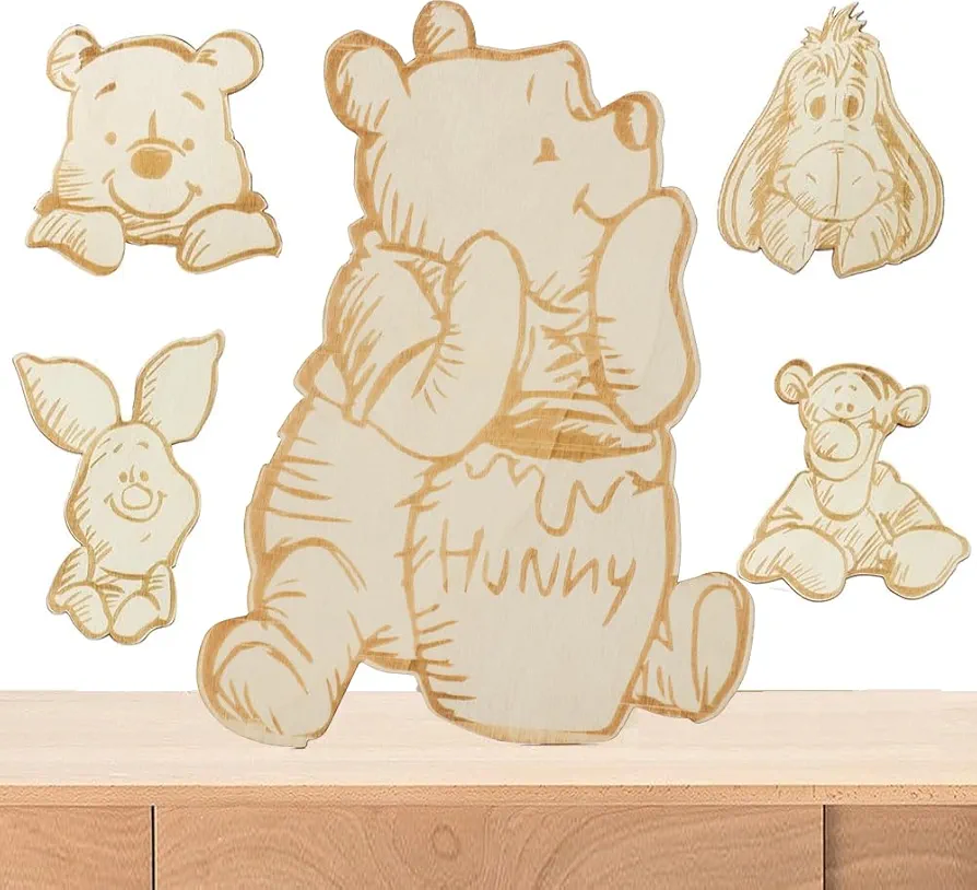 Winnie Topper For Tables Decor Wood Sign Centerpieces For Baby Shower Party Room Decorations 1st Birthday Party Decor(5PCS)