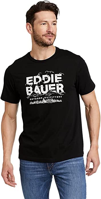 Eddie Bauer Men's Graphic T-Shirt - in The Clouds, Black, X-Large