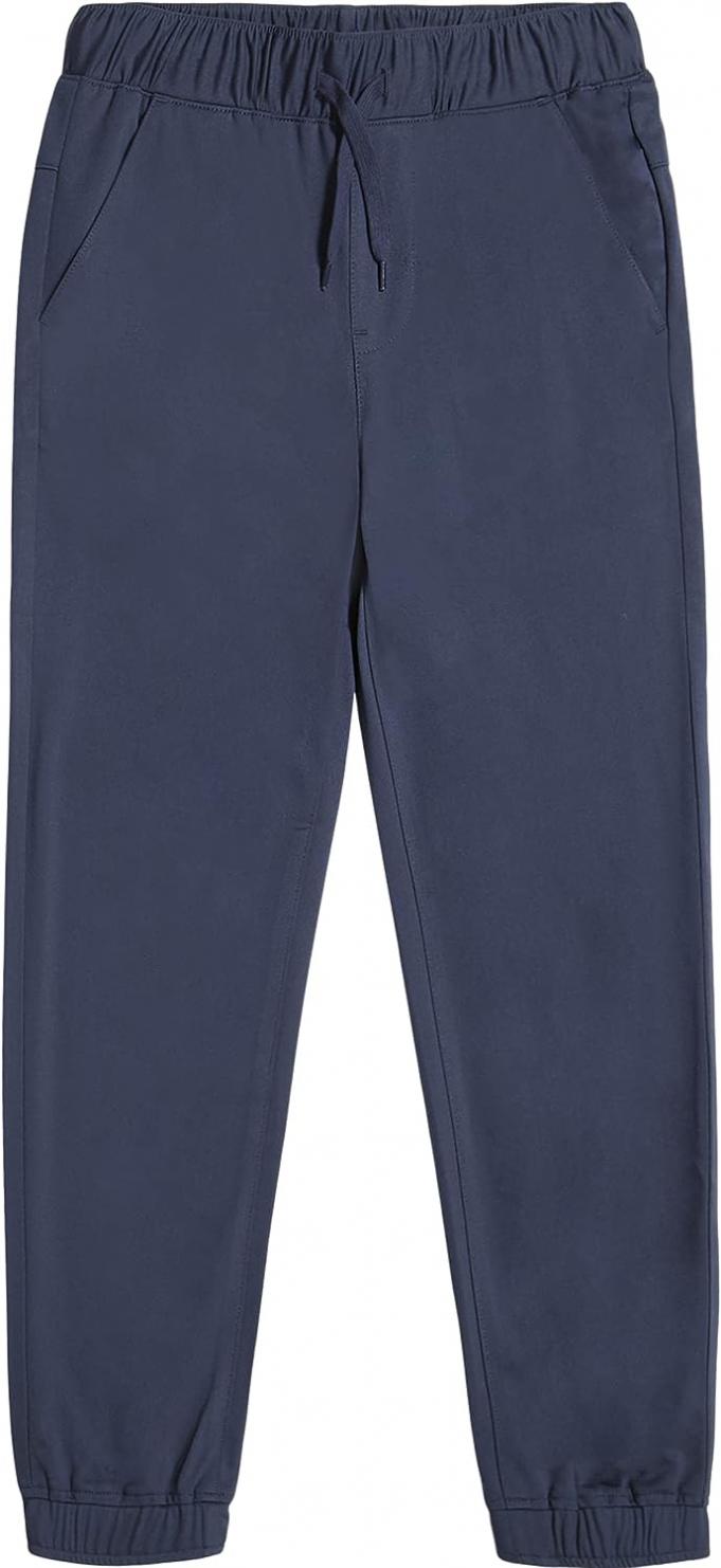 Nautica Boys' School Uniform Jogger Pants, Elastic Waistband with Drawstring Closure, Stretch Twill Fabric