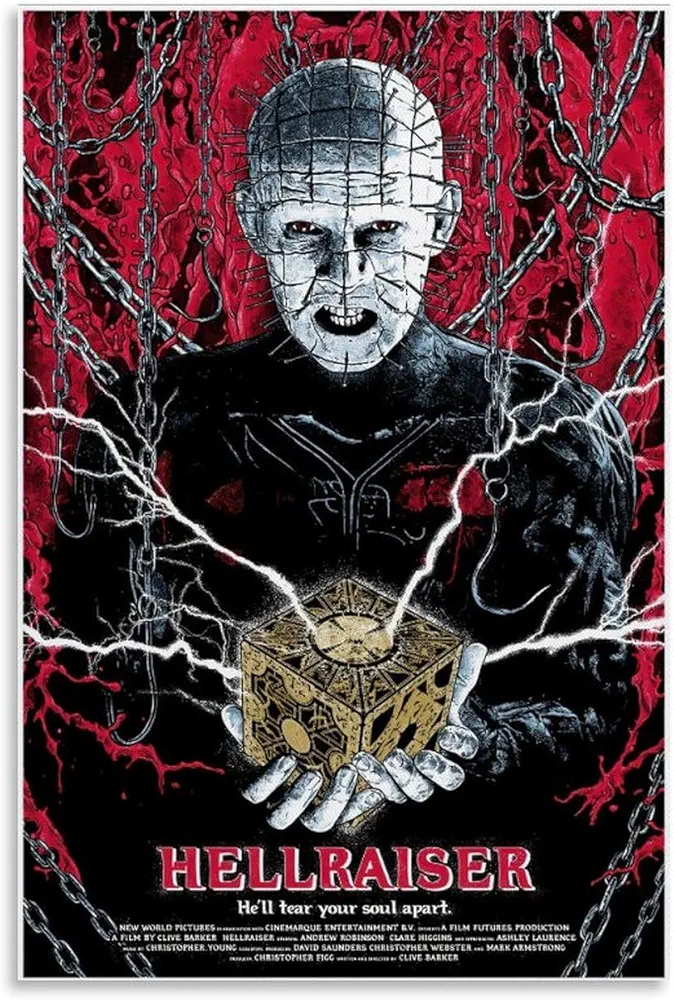 Generic Horror Movie Poster Hellraiser Art Poster Decorative Painting Canvas Wall Art Living Room Posters Bedroom Painting 24x36inch(60x90cm) Unframe-style