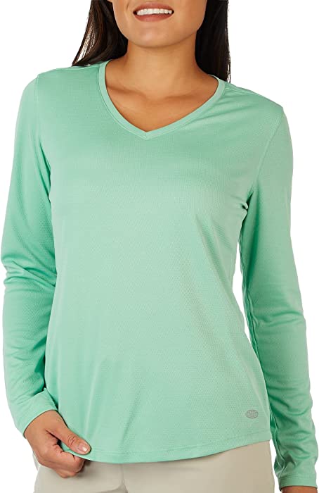 Reel Legends Womens Solid Freeline Long Sleeve Top