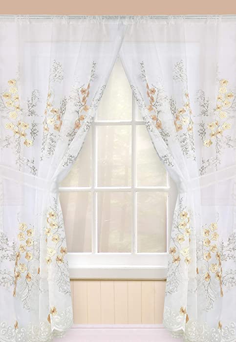 Popular Bath 950380 Bloomfield, Window Curtain, Beige