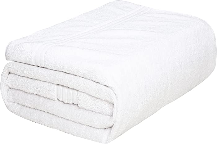 Cotwell Luxury White Large Bath Towel - Ultra Absorbent 100% Turkish Ringspun Cotton, 550 GSM 35x70 Inch - Premium Bath Sheet for Hotel, Spa, Bathroom