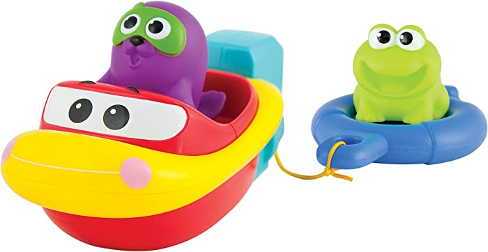 KiddoLab Bath Boat Toys for Toddlers - Pull and Go Toy Boat for Pool Playtime Floating Accessories - Bathtub Toys for 1,2,3 Years Old Babies and Kids.