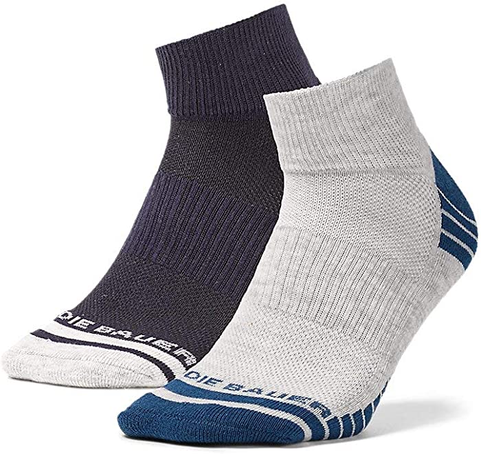 Eddie Bauer Men's Active Pro COOLMAX Quarter Socks - 2 Pack