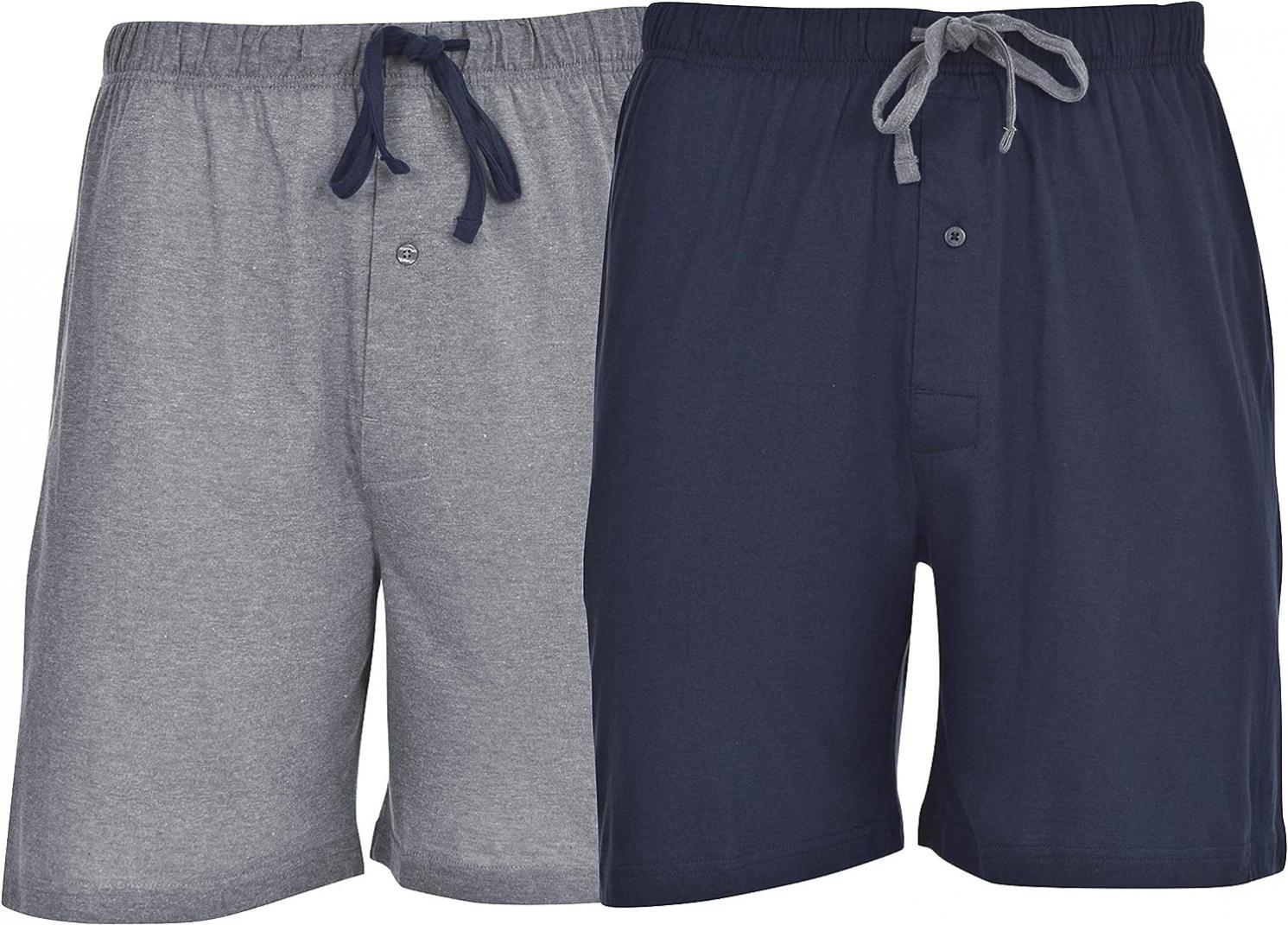 Hanes Men's 2-Pack Knit Sleep Pajama Drawstring Shorts