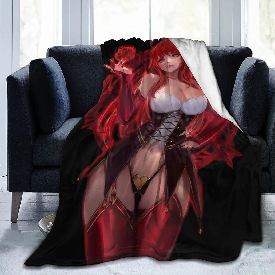 Anime High School DxD Rias Gremory Throw Blanket Ultra-Soft Micro Fleece Cozy Warm Suitable for All Living Rooms/Bedrooms/Sofa 60"X50"