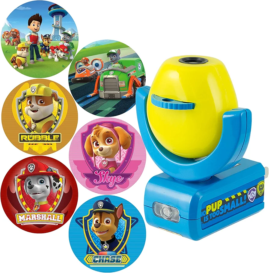 Projectables Paw Patrol LED Night Light Projector, Plug-In, Dusk-to-Dawn Sensor, Rubble, Chase, Skye, Marshall, Alex Porter, For Baby, Kids, Bedroom, Playroom, Nursery, Bathroom, 30605