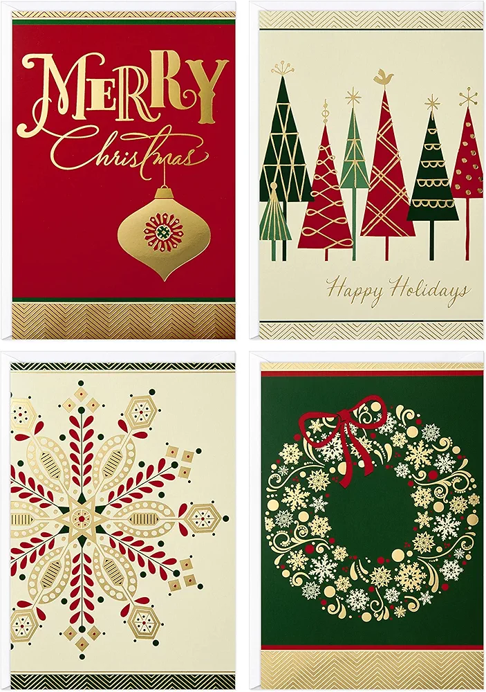 Image Arts Christmas Boxed Cards Assortment, Elegant Icons (4 Designs, 24 Cards with Envelopes)