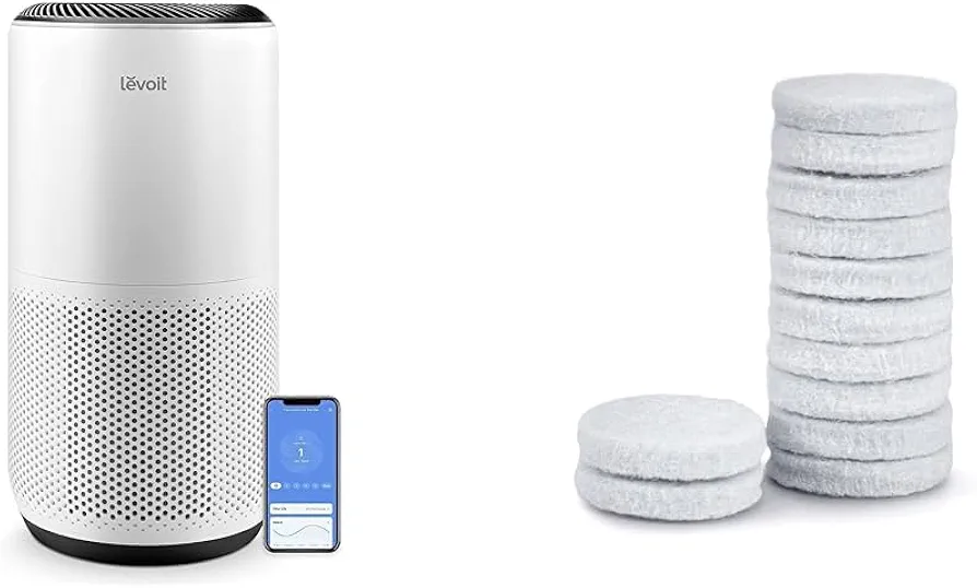 LEVOIT Air Purifiers for Home Large Room Up to 1980 Ft² in 1 Hr With Air Quality & Air Purifier Core Mini/LV-H128 Aroma Pads 12pack Essential Oil Replacement