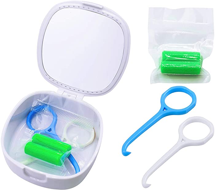 Aligner remover tool, With a Retainer Case with mirror and vent hole, used for oral care removal (2 pack)