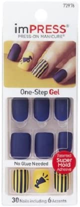 Kiss Products Impress Nails with Sporty Accents, Passion, Blue Matte