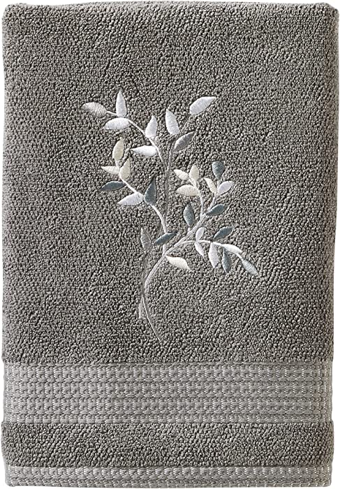 SKL Home by Saturday Night Ltd. Artful Leaves Bath Towel, Gray