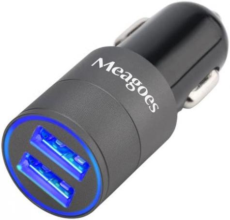 Meagoes Fast USB Car Charger Adapter, with Dual Smart Ports, Compatible for Apple iPhone 8/X/Plus/7/6s/6, Ipad Pro/Mini, Samsung Galaxy S9 Plus/S9/S8/S7, Note 9/8, Google Pixel, Moto Z, LG G7/V40, HTC