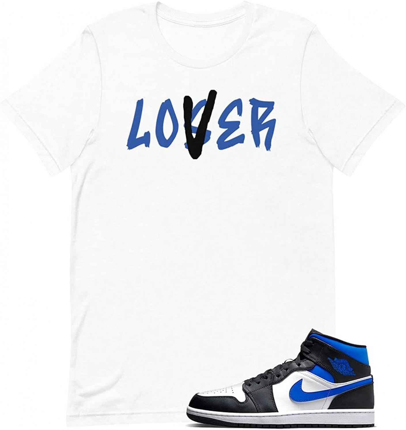 Shirt for Jordan 1 Mid Racer Blue Royal Matching Outfit