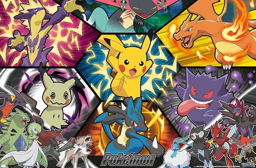 Trends International Pokémon: Battle Art - Group Wall Poster