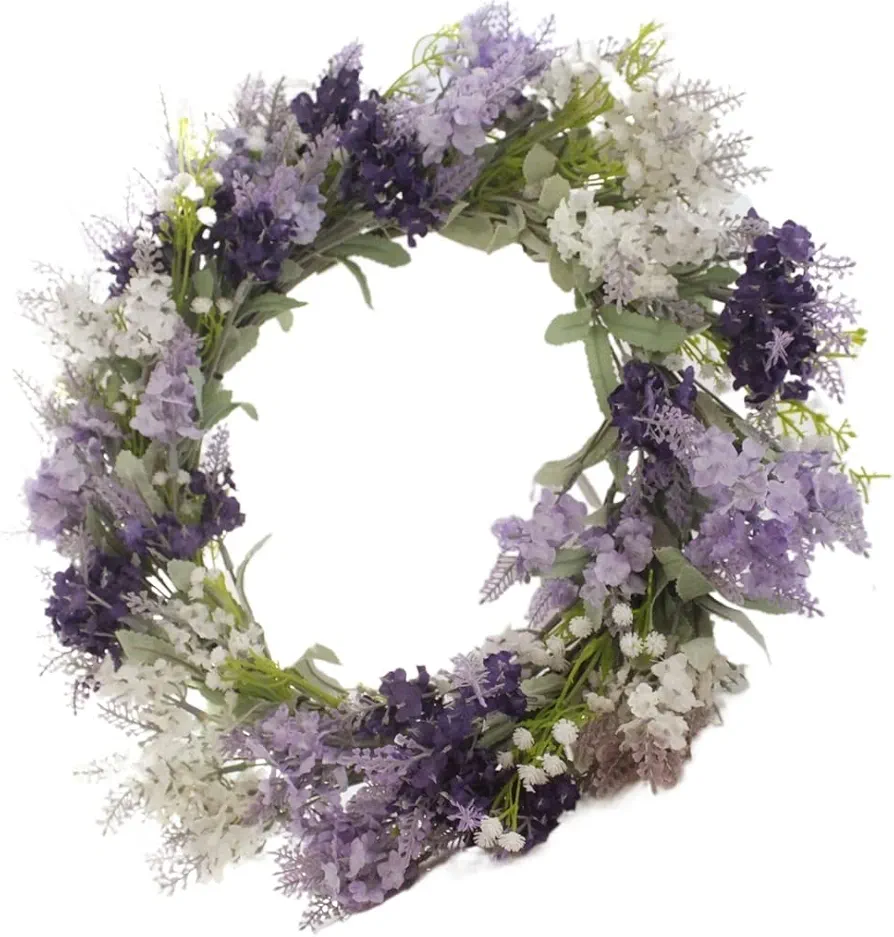 Simulated Lavender Wreath Living Room Dining Room Entrance Bedroom Door Decoration, 40cm