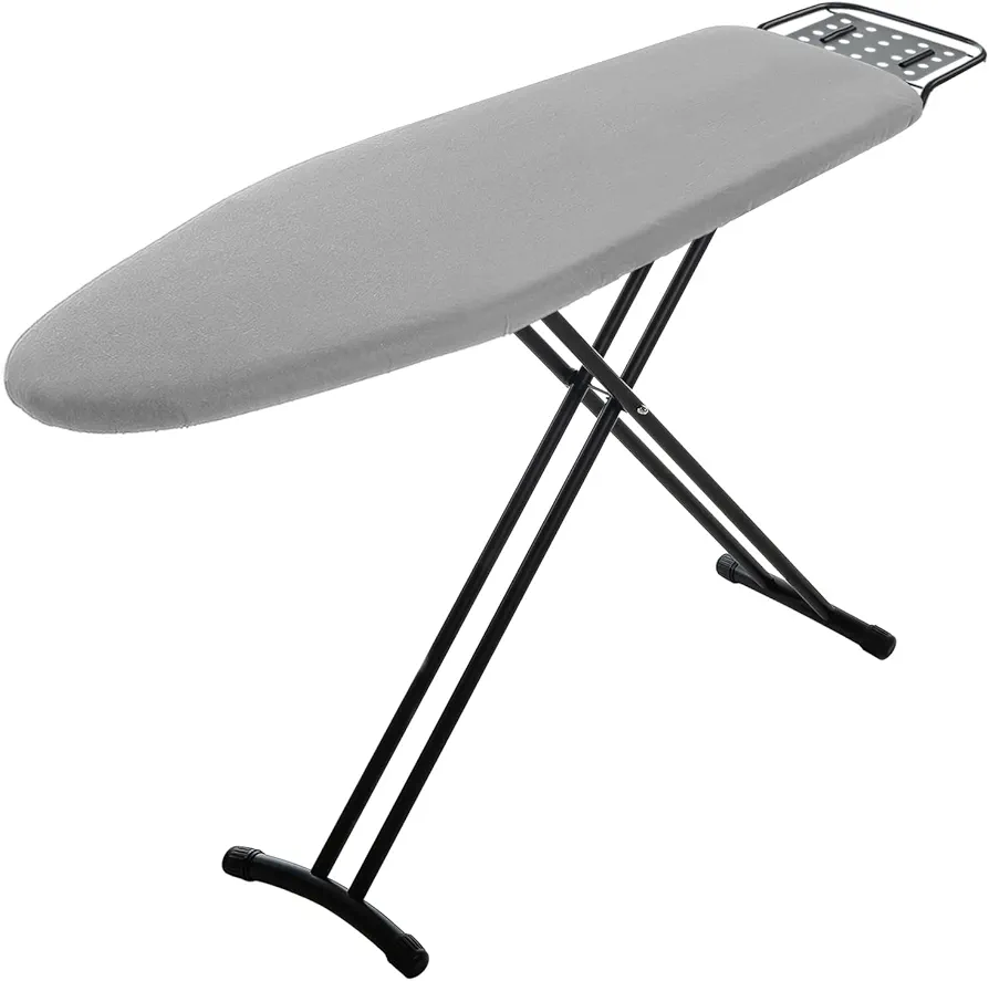 Ironing Board Full Size, RAINHOL 43"x13" Heavy Duty Compact Iron Board with Iron Rest, Height Adjustable Sturdy Iron Stand, Grey Cover with Extra Thick Padding