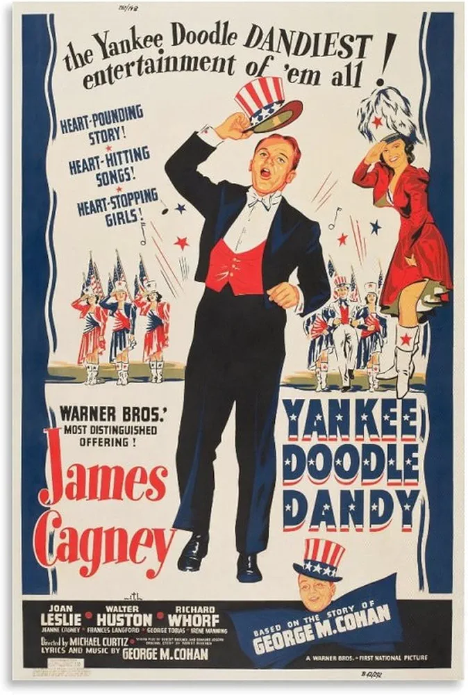 Vintage Movie Posters Room Decor Posters Biography Music Movie Yankee Doodle Dandy (3) Poster Decorative Painting Canvas Wall Art Living Room Posters Bedroom Painting 12x18inch(30x45cm)