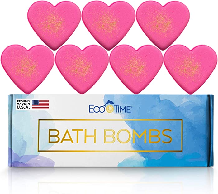 Handmade Bath Bombs Gift Set - 7 x 3.2oz - Natural and Organic – Gift Idea for Women Teens Girlfriend – Bubble Fizzies with Moisturizing Shea Cocoa Butter for Spa Made in USA