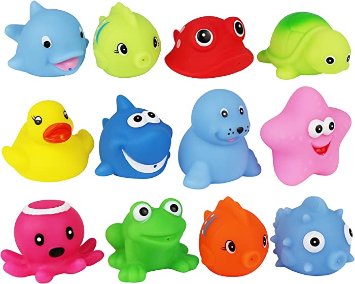 Click N' Play Assorted Colorful Bath Squirters (12 Pack)