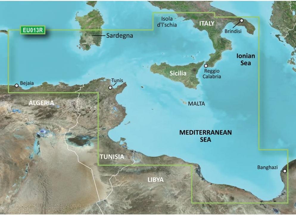 Garmin BlurChart VEU013R - Italy Southwest Tunisia - SD Card