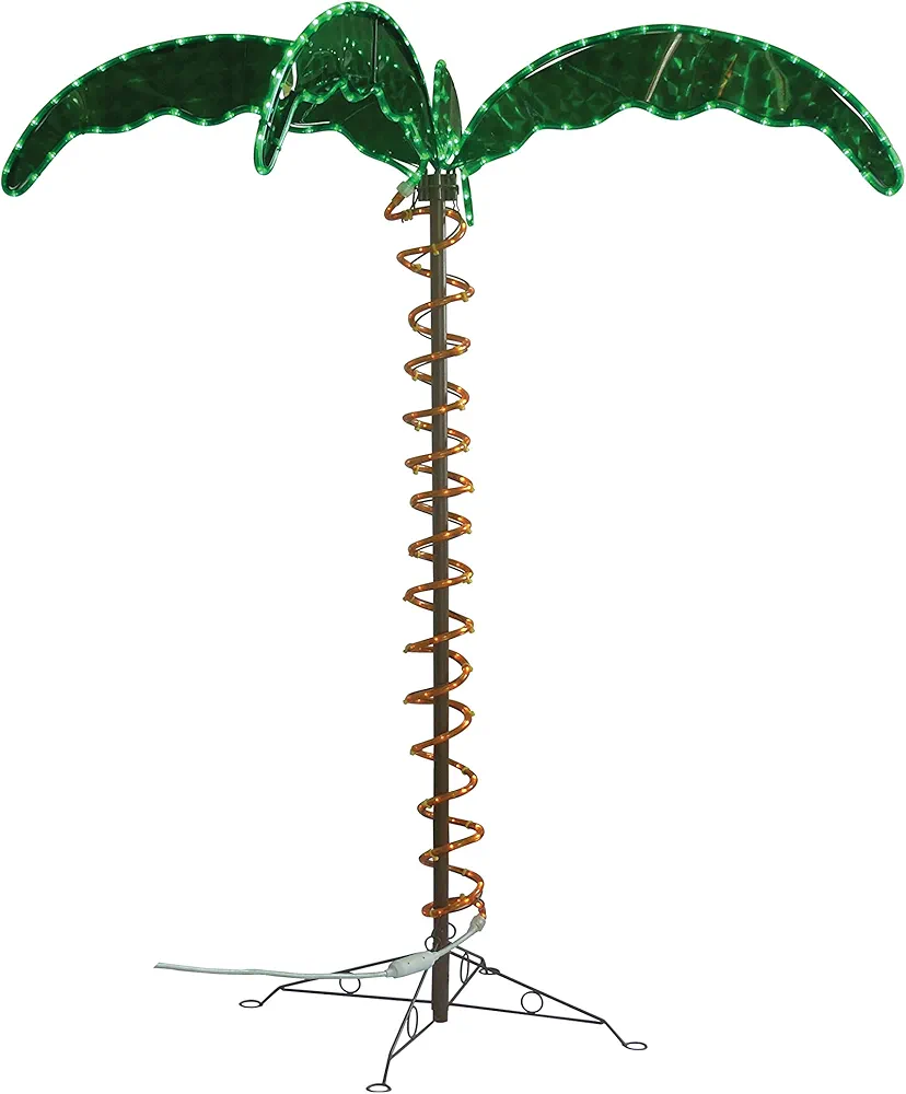 4.5-Feet Decorative Lighted Palm Tree - Holographic Rope Light for Indoor and Outdoor Use