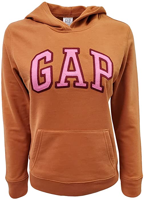 GAP Womens Fleece Arch Logo Pullover Hoodie