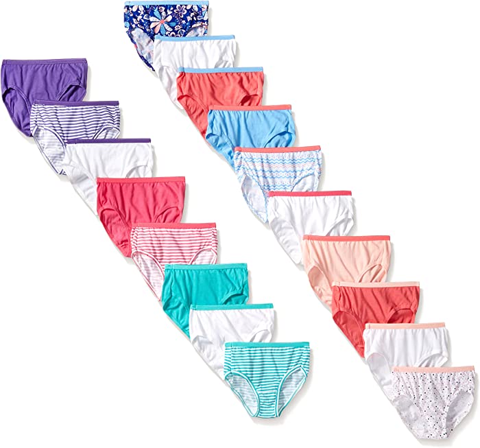 Hanes Girls' 18-Pack Brief Bundle