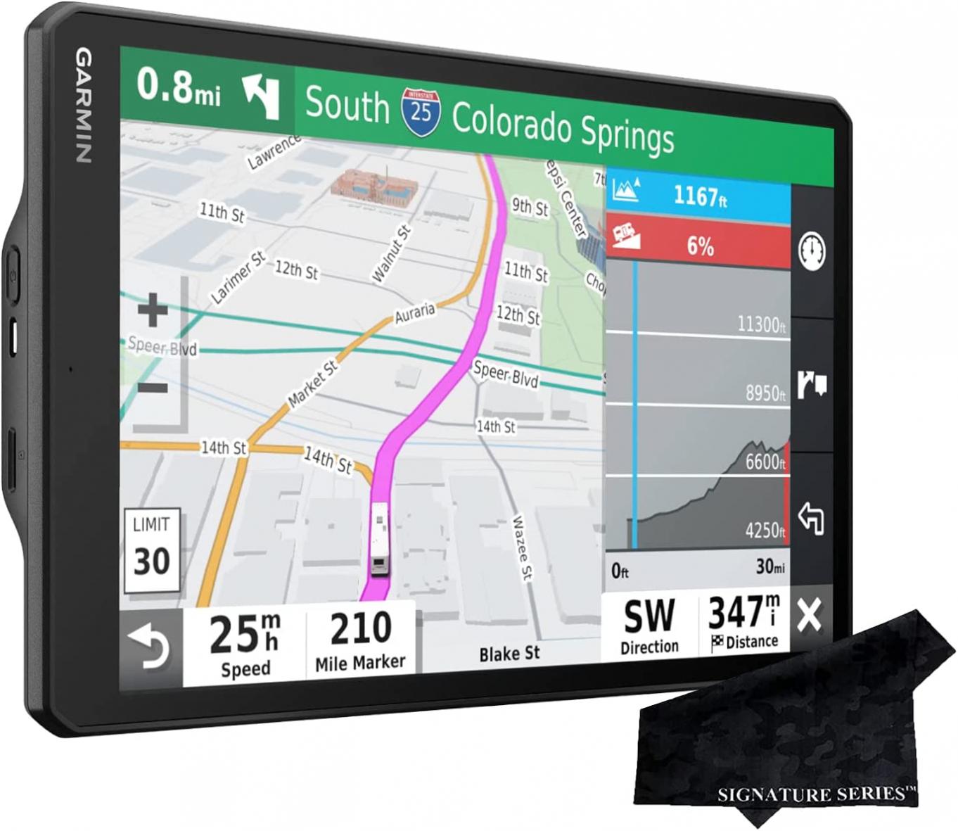 Garmin RV 1090, 10" RV GPS Navigator, Weight Adjusted Custom Routing and Signature Series Cloth