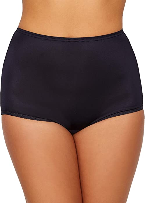 Vanity Fair Classic Ravissant Full Brief 3-Pack, 7/L, Black/White/Fawn