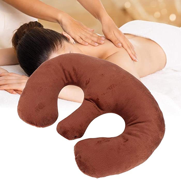 Soft Chest Pillow Pad, Beauty Salon Breast Support Pillow SPA Massage Chest Pillow Pad Cushion(Dark Coffee)