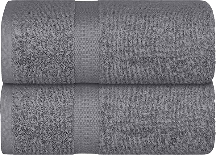 Zofty Jumbo Bath Sheets Towels for Adults - Soft Bath Towel Sheets, 100% Cotton Bath Sheet Set (Medium Grey)