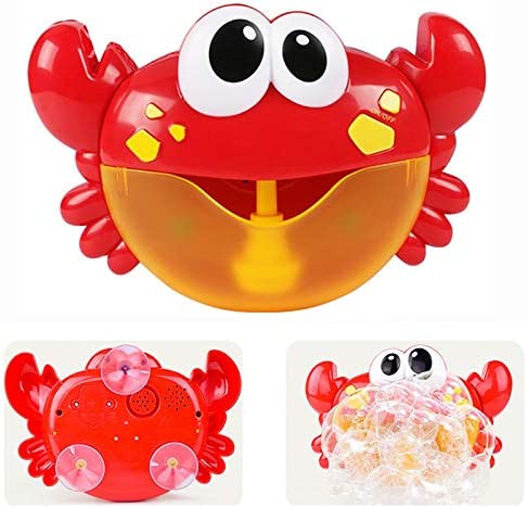 Crab Bubble Machine,Baby Soap Bubble Maker Crab Automatic Plays 12 Children’s Songs Bath Bubble Making Music Toys Bathtub Fun Toys for Toddlers (Red Crab Bubble Machine)