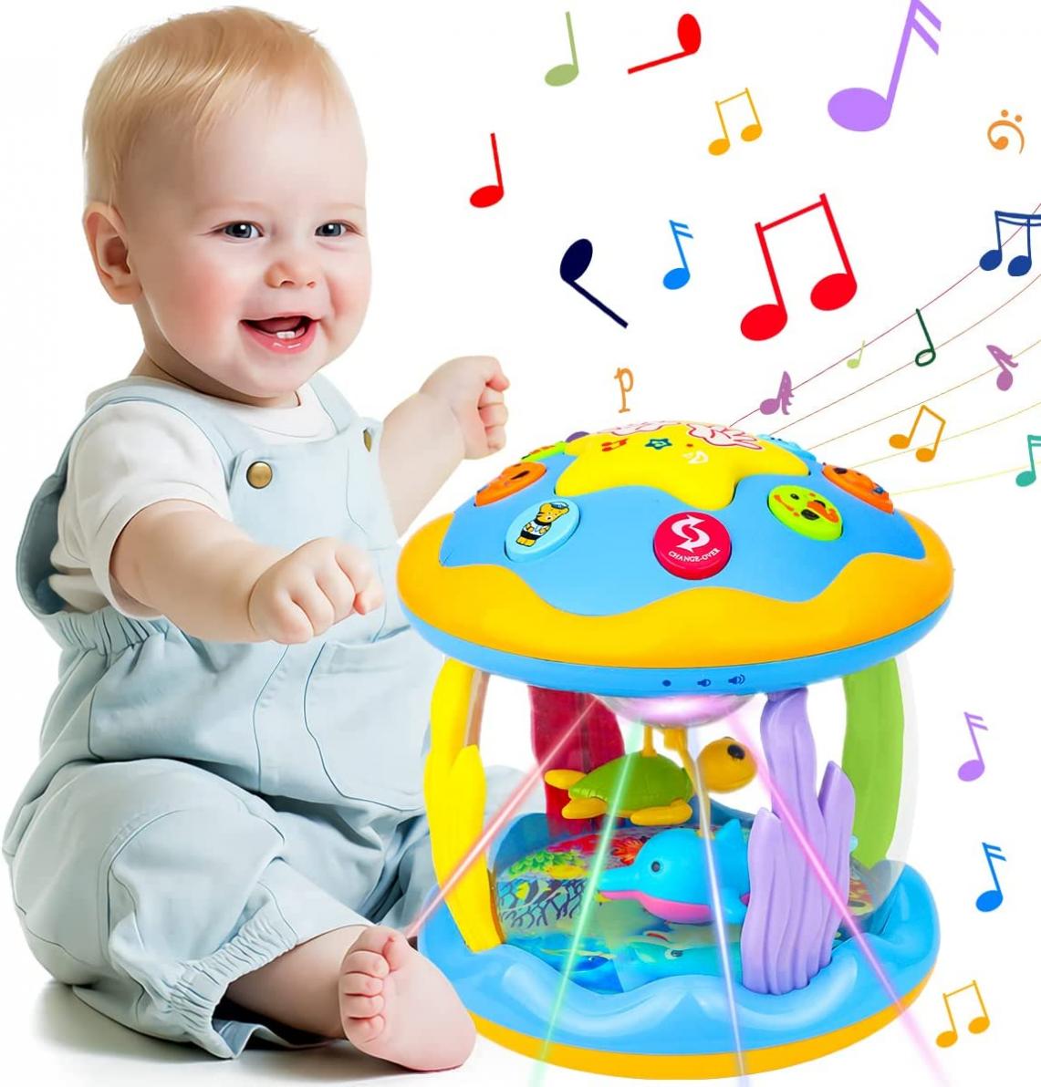 Aboosam Baby Toys 6 to 12 Months - Musical Learning Infant Toys 12-18 Months - Babies Ocean Rotating Light Up Toys for Toddlers 1 2 3+ Years Old Boys Girls Baby Gifts