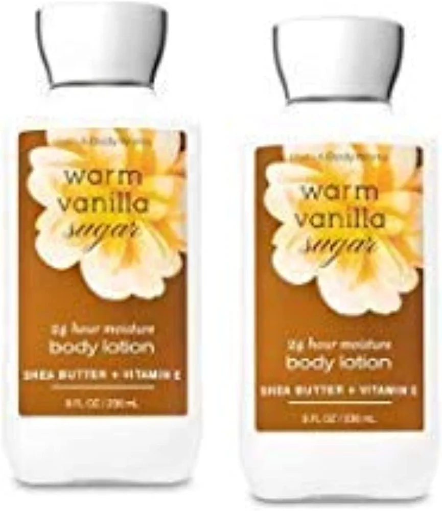 Bath and Body Works 2 Pack Warm Vanilla Sugar Super Smooth Body Lotion 8 Oz